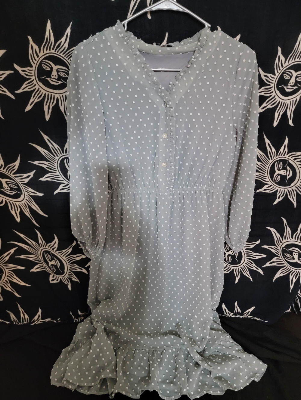 Blue Green Polka Dot Dress